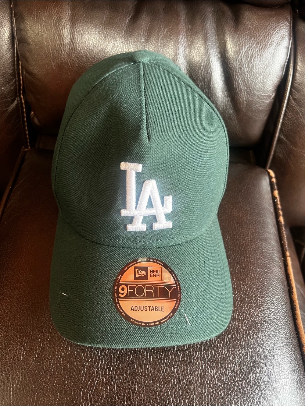 New Era LA Dodgers Green & White 9FORTY Adjustable Hat